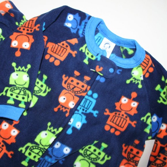 18M Robot Cool Footie Pajamas EUC Gerber Boy 2 pc! - Picture 3 of 16